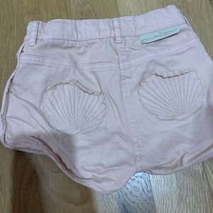 Stella McCartney Kids Pink Denim Shorts Seashell Pockets